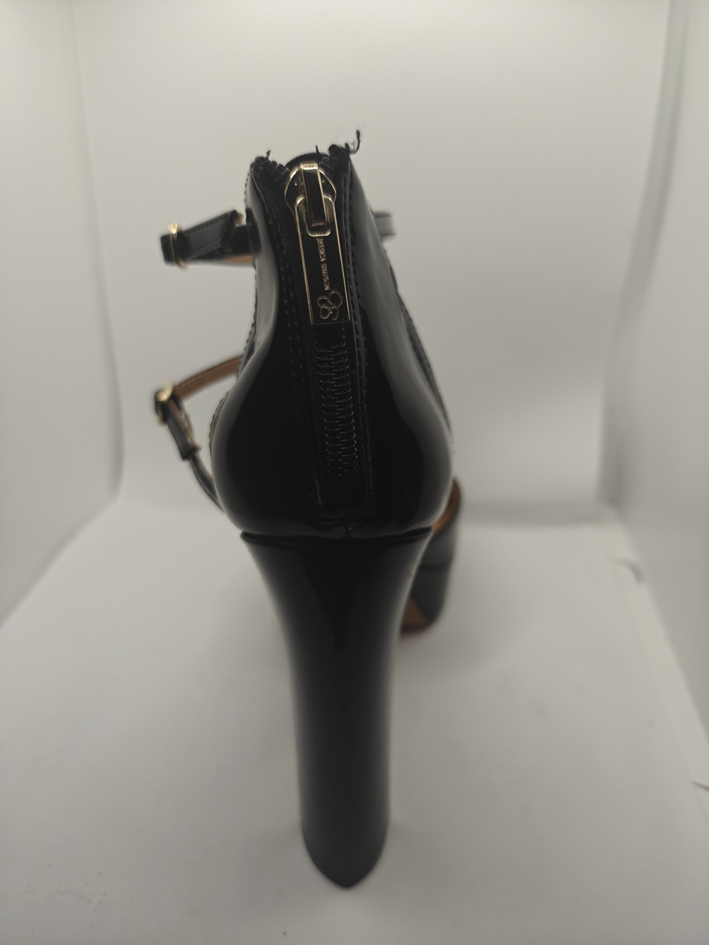 Jessica Simpson Black Patent Triple-Strap Pointed Toe High Heels - Picture 7 of 10